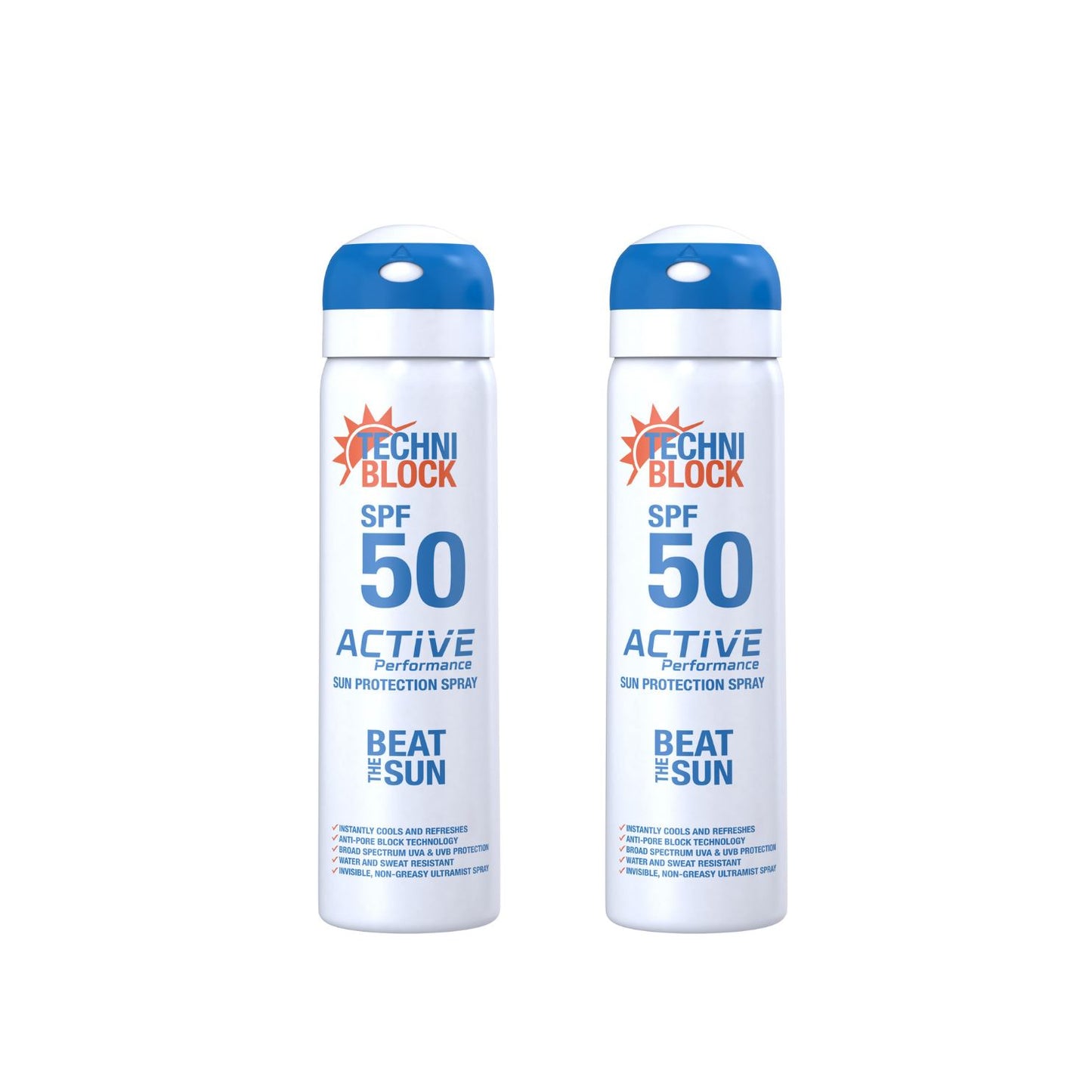 SPF 50 Active Performance Sunscreen 75ml x 2